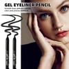 2PC Black Gel Eyeliner Pencil Set, Waterproof and Smudge-Resistant Long-Lasting