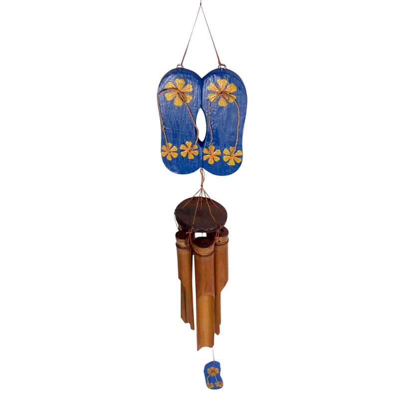 Wowser Bamboo Flip Flop Windchime, Outdoor Garden Décor, 36 Inches