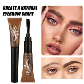 Eyebrow Tattoo Peel Off - Waterproof Lasting Eye Brow Gel - Quick-Dry Peelable Tint, Natural, Easy DIY Application, Suitable for Women, Warm Brown