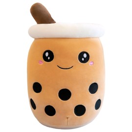 VSFNDB Stuffed Boba Plushies Squishy Bubble Milk Tea Stuffed Animals Plush Toy Pillow Cute Cuddle Plushie Soft Kawaii Hugging Cartoon Food Milk Cup Plush Pillow Gifts for Kids Boys Girls, 19.7 Inches