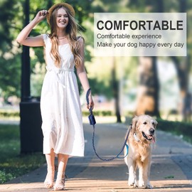 DAGANXI Dog Collar Adjustable Soft Neoprene Padded Breathable Reflective Strip Nylon Collar for Small Medium Large Dogs, with Airtags Case and Dog Poop Bags Dispenser (Medium, Blue/Teal-Set)