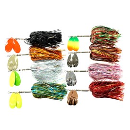 SEASKY Fishing Spinner Bait Musky Metal Spoon Shell Tinsel 45g Saltwater