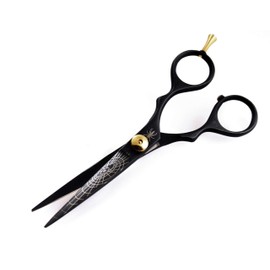 Sanguine Professional Hair Scissors in Jet Black Spider 5.5 Inches 14 cm