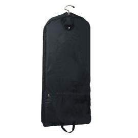 GoodHopeBags Travelwell Front Pocket Side Zip Leather wrap 48" Garment Cover Black