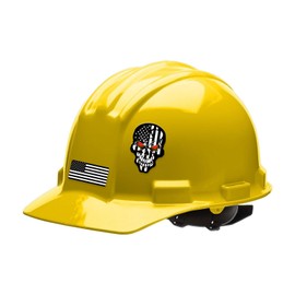 6pcs Reflective Black American Flag Hard Hat Stickers, Black Ops Decals for Tactical Gear, Patriotic USA Skull Flags Toolbox Helmet Labels Patriotic Old Glory