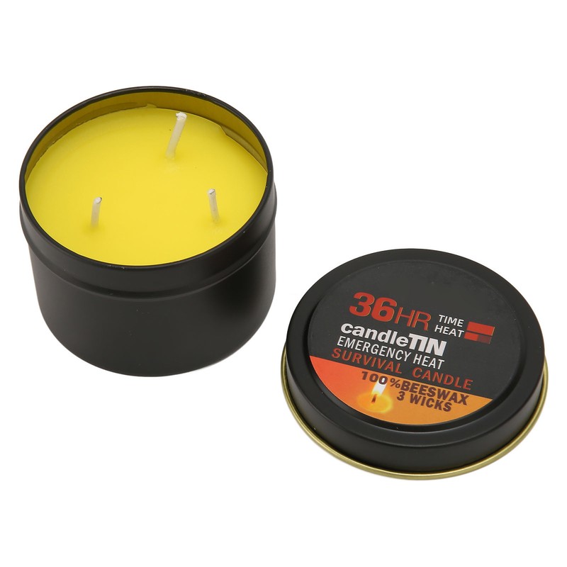 Emergency Candle 36 Hour 3 Wick Long Lasting Beeswax Survival