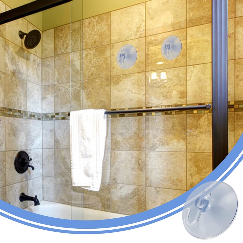 8 Pcs Suction Hooks, Clear Towel Hooks Window Suckers with