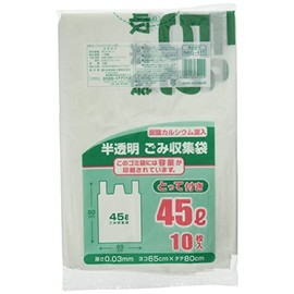 Nippon Giken Industry NKG-41T Trash Bags with Snags, Translucent, 1.6 gal (45 L), 25.6 x 31.5 inches (65 x 80 cm), Thickness: 0.001 inches (0.03 mm), Easy to Tie and Carry, Thick and Durable, Capacity