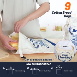 SITANES Reusable Beeswax Bread Bags (2-Pack) – 16.5×12.6 Inches Natural Cotton Bread Bags with Zipper Closure, 10L Large Capacity & Portable Design, Fridge-Safe, for Sourdough & Homemade Food