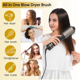 Nicebay Hair Dryer Brush, Blow Dryer Drush,Hot Tools Blow Dryer Brush for Women, One Step Blowout Brush with Display Screen, Oval Ceramic Barrel, Negative Ion