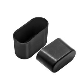Uenhoy 20 Pcs Black Oval Furniture Feet Covers Plastic Chair Leg Caps Floor Protectors Furniture Pads, 0.63" x 1.33" (16mm x 34mm)