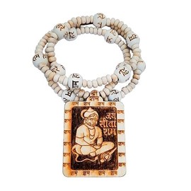 EPSAA Baheshwar Dham Tulsi Kanthi Mala Original, Hand Made, Hanuman Locket for Puja Prayer Beads, Wood Necklace Hanuman Ji Locket Sita Ram Tulsi Mala