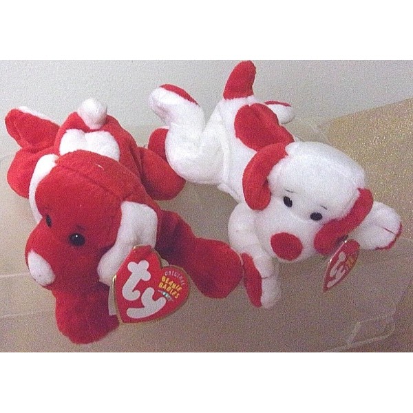 Ty 2004 Beanie Dogs Duo (2) for Val. Day -Honey-Bun