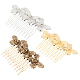 FRCOLOR 3pcs Vintage Hair Comb Elegant Butterfly Headpiece Jewelry for Bride Premium Headdress for Weddings Dance Parties Special Occasions Antique