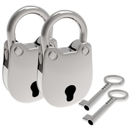 SDTC Tech 2pcs Mini Antique Padlock Retro Vintage Style Bear Head Shape Silver Locks and Keys