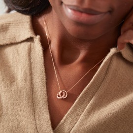 STORYJEWELLERY Sister Birthday Gifts, Necklace for Sister, Christmas Gifts for Sister, Sisters Gifts from Sister, Sister Necklaces, Rose Gold Double Circle Necklace for Women