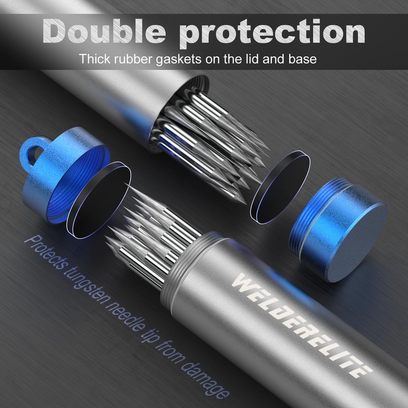WelderElite Blue TIG Tungsten Holder-Handy Protective Storage Tube for WL20