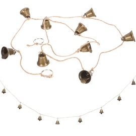 Vintage Bell Hanging String Christmas Jingle Bells Wall Hanging Bells Metal Decorative Bell String for Christmas Decor