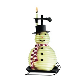Candle by the Hour 100-Hour Snowman Candle, Eco-friendly Natural Beeswax with Cotton Wick