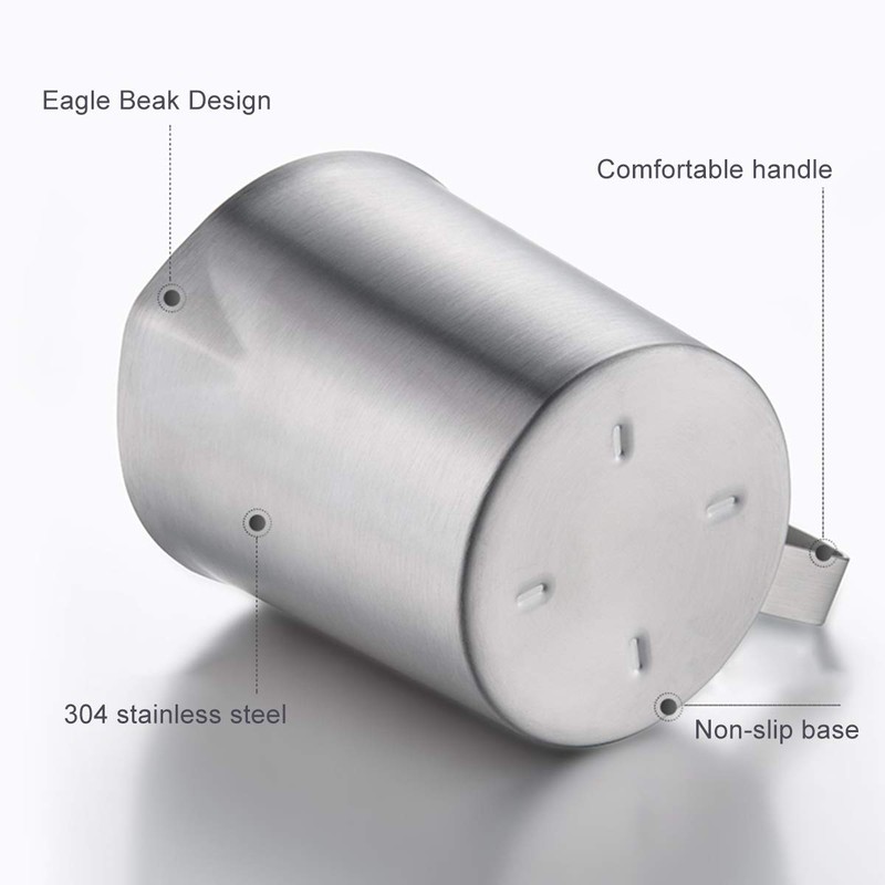 Kitchnexus Measuring Jug Stainless Steel 2 L, Milk Jug Measuring