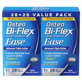 Osteo Bi-Flex Ease Advanced Triple Action with Vitamin D Joint Supplements, Mini-Tablets, 28 Count, Pack of 2