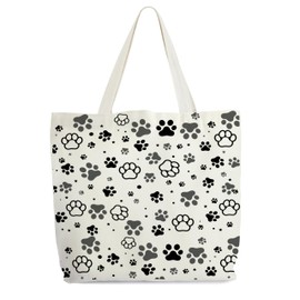 Levitatinyear Pet Tote for Women, I Can And I Will Tote, Dog Lover Gifts, Paw Print Library Book Bag, Doggie Shoulder Bag Gifts for Dog Lovers Pet Mom Women Friends Sisters Colleagues Veterinary -41