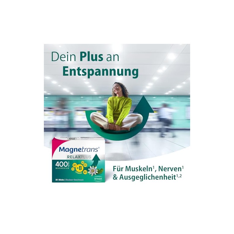 Magnetrans RelaxPlus 400 mg Magnesium Direct Granulate Sticks with Blueberry