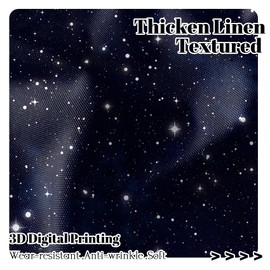 Renaiss 26 x 36 Inch Galaxy Linen Window Tier Curtains for Kitchen Over Sink Fantasy Space Starry Sky Blackout Cafe Short Curtain Tiers for Bathroom RV Room Darkening Rod Pocket Drapes 2 Panels