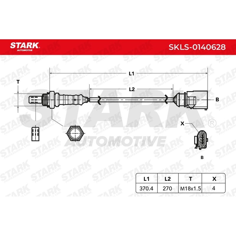 STARK SKLS-0140628 Lambda Sensor on Exhaust Manifold Oxygen O2 Sensor
