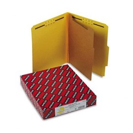 Smead Four-Section Colored Pressboard Top Tab Classification Folders with One Divider FOLDER,CLAS,TP TAB,LTR,YW (Pack of2)