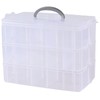 Saedy 3-Tier Plastic Craft Storage Box with Adjustable Compartments, Stackable