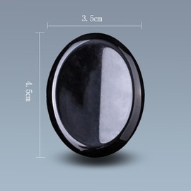 BMYUK 1.8 inch Thumb-Shaped Natural Crystals Forget-Me-Not Stone for Anxiety Reiki Energy Balancing Divination and Decoration (Obsidian)