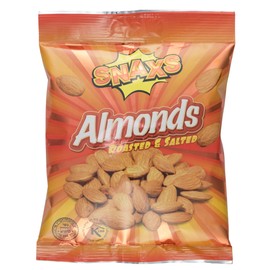 Snaxs Roasted Almond Nuts 180g - Salted Nuts with Fibre, Protein, and Minerals - Healthy Kosher Almonds Ideal for Snacking
