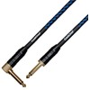 Cascha Professional Line Guitar Cable, Angled, Tweed Blue, 6 m