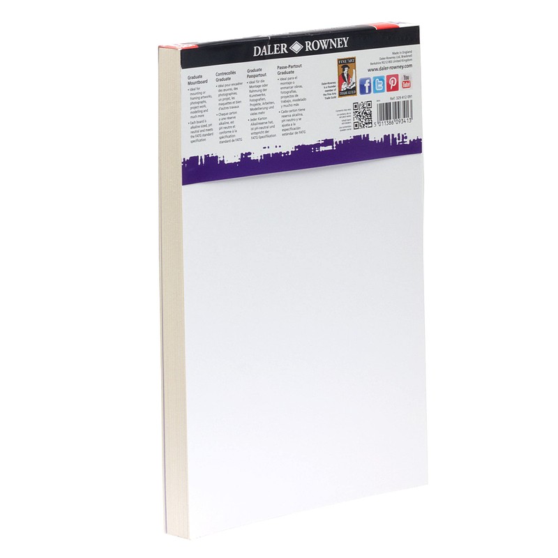 Daler-Rowney Graduate A4 Thick Cream Core Mountboard with Smooth Surface
