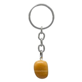 Yellow Jasper Crystal Car Key Holder - Crystals and Healing Stones Car Keys Keychain for Gift for Christmas Stockings Stuffers for Women Men Teen Kids (Tumbled Crystal Keychain)