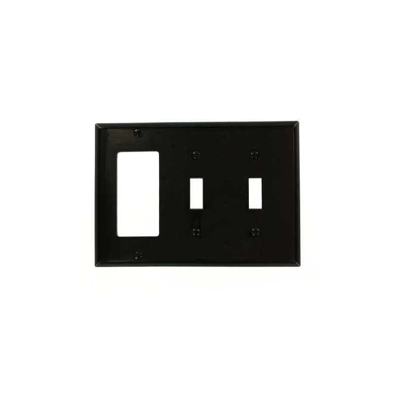 Leviton 3-Gang 2-Toggle 1-Decora/GFCI Device Combination Wallplate, Standard Size, 80745-E,