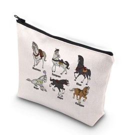 Fairytale Gift Horse Makeup Bag Gift for Tale Fans Equestrian Gift Tale Princess Gift (Six Horses CA)