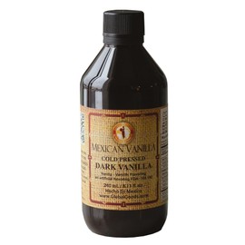 Pure Dark Mexican Vanilla Extract Gluten-Free Vanilla for Baking, Cakes, Cookies, Desserts & Beverages (240ml (8.12 fl oz))