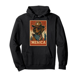 Patriotic German Shorthaired Pointer Merica 4Th Of July Pullover Hoodie