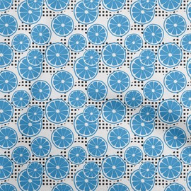 oneOone Velvet Medium Blue Fabric Fruits Pineapple Quilting Supplies Print Sewing Fabric by The Yard 58 Inch Wide