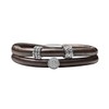 Quiges Leather Wrap Bracelet Brown 40-44 cm with Charm Beads