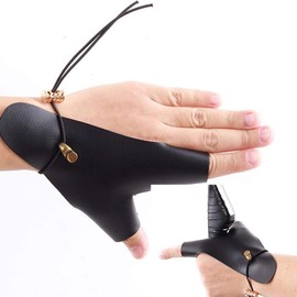 Archery Cow Leather Protective Gloves Finger Hunting Hand Protection Gloves Traditional Shooting Glove 3 Finger Protection Gloves Children Youth Adult Beginners