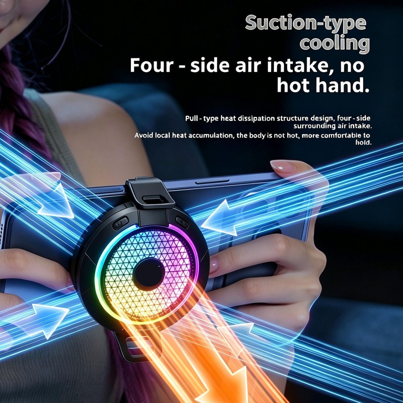 Magnetic Cell Phone Cooler for Gaming, 24W Cellphone Cooling Fan