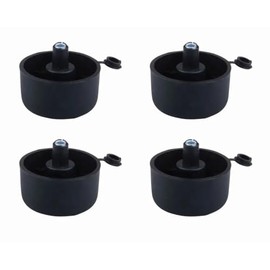 cyclingcolors 4 x Furniture Feet Furniture Gliders Adjustable Round with Screws Rim Screw Clamp Shell Gliders Foot Plugs Plastic 27 mm Black