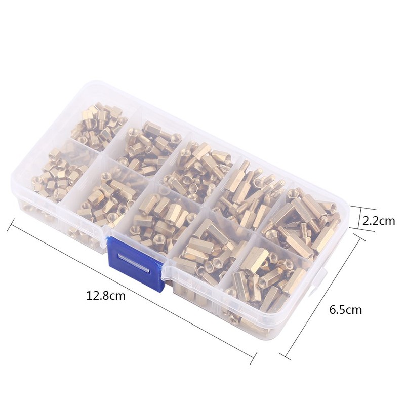 300pcs M3 Brass StandOff Set Hex Male Female Hex Spacers