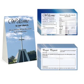 Remerabel 101 Pcs Church Visitor Cards Church welcome cards 1 Welcome to Our Church Sign and 100 Pcs 4 x 6 inch Prayer request cards Church connection cards for Church Greeting Praying (English)