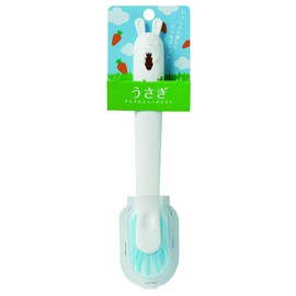 OHE Shoe Washing Brush, White, Approx. Length 8.7 x Width 1.3 x Depth 1.7 inches (22 x 3.3 x 4.3 cm), Animal Shoe Brush, Rabbit, Hook Brush Included