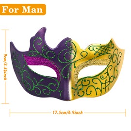 SIQUK Venetian Mask Lace Eye Mask Masquerade for Evening Dress Dance Ball Party Venetian Masquerade Costume Pack of 2