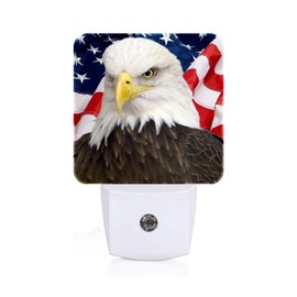 FSHVQKD American Bald Eagle Night Light,Plug Into Wall with Dusk to Dawn Light Sensors, Warm Nightlights for Bedroom, Bathroom, Hallway, Kitchen, Gifts Ideal for Boys Girls Women Men